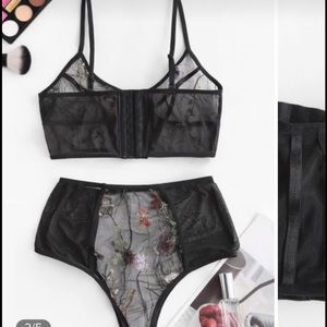 Embroidered Lingerie Set